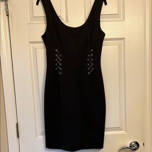 Guess Black Sheath Mini Dress Scoop Neck Sleeveless